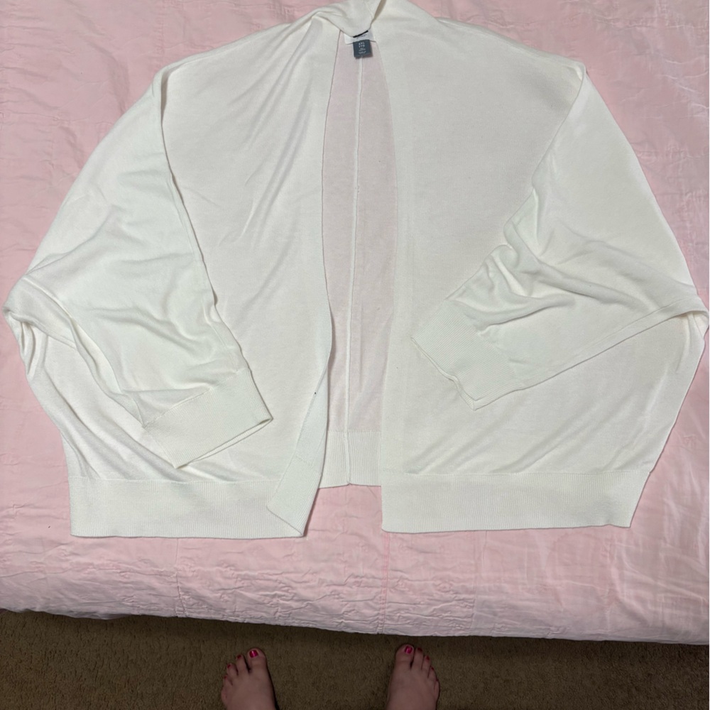 Old Navy White Classic Cardigan Sweater